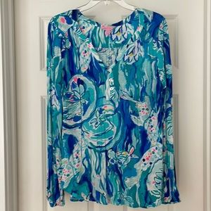 Lilly Pulitzer Blue/Green Tunic Size Medium